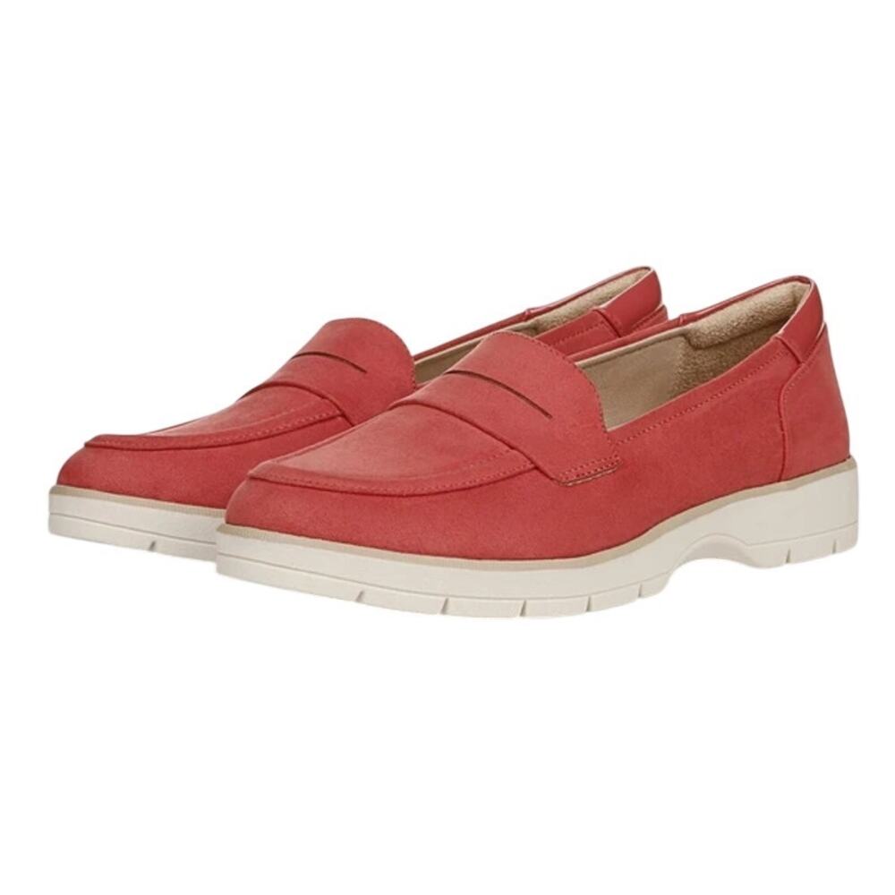 Dr. Scholls Womens Nice Day Loafers Size 9.5 M Red Microfiber NIB